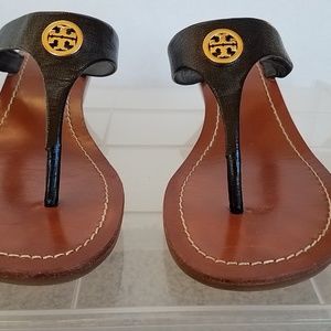 Tory Burch black leather sandals size 7.5